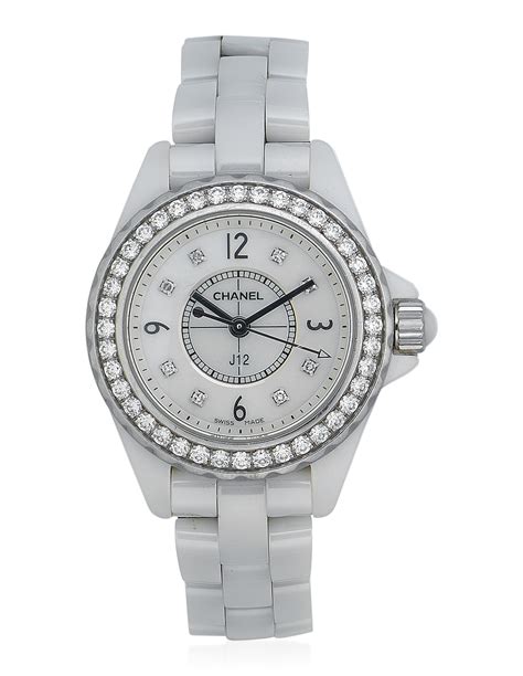 chanel ceramic watch with diamonds.